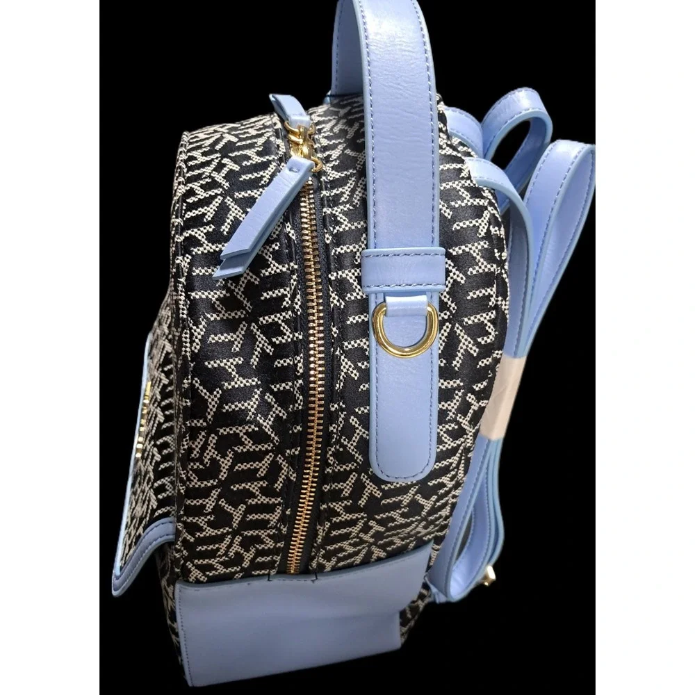 Tommy‎ Hilfiger Classic Monogram with Pop of Color, Backpack, Black and White